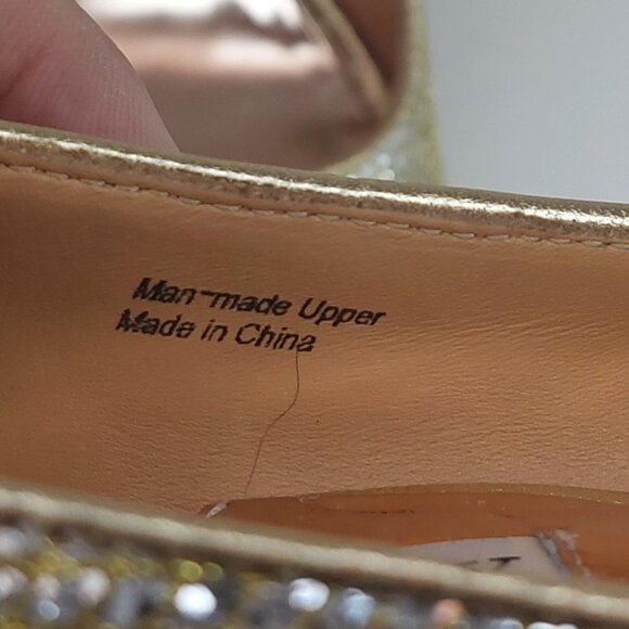 Badgley Mischka Humbie II Gold Glitter Heel Women's Size 7M - Picture 9 of 9